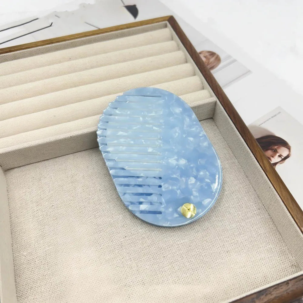 Simple Acetate Makeup Mirror Mini Anti static Mirror comb multifunctional Folding Hair comb Travel Zpaxo G