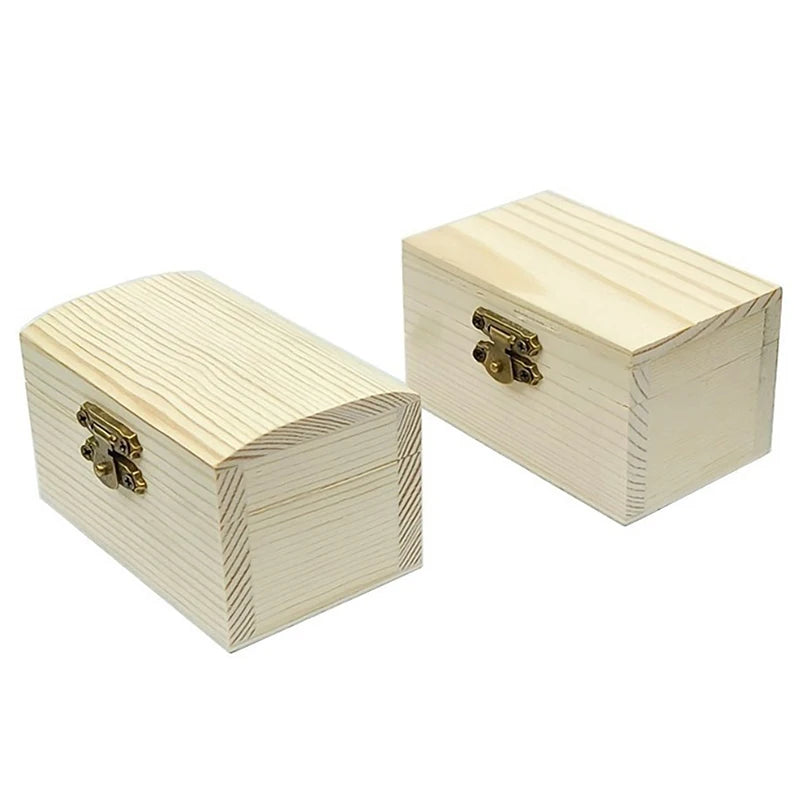 Blank Square Shape Unfinished Wooden Jewelry Box Kid DIY Craft Zpaxo