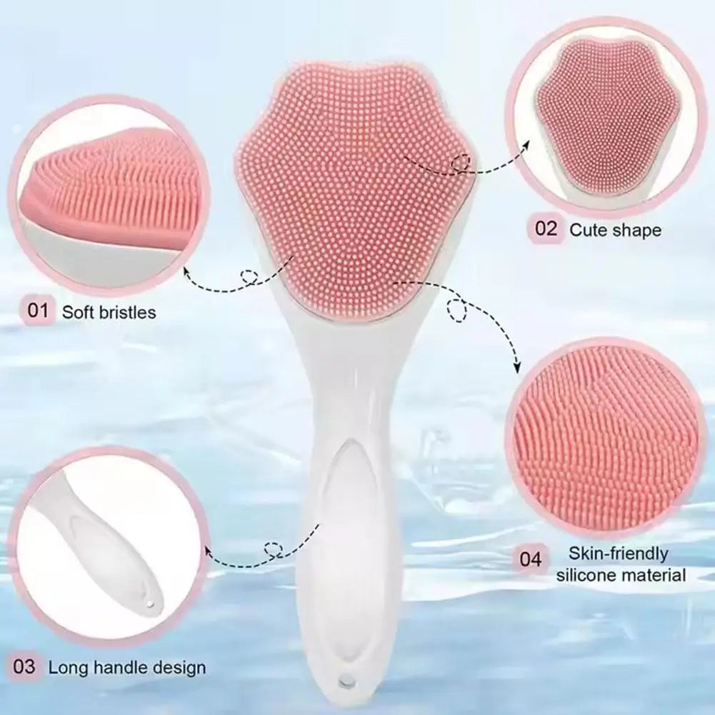 1pcs Silicone Bath Brush Facial Cleansing Exfoliating Brush Skin Massager Cat Paw Handheld Manual Facial Deep Cleansing Brush Zpaxo