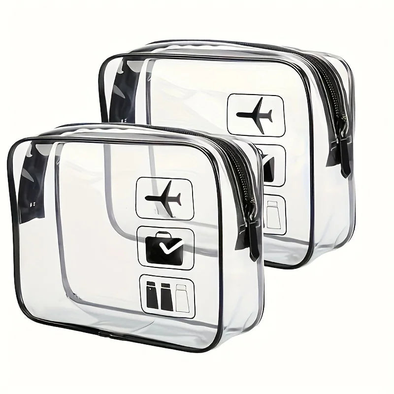 Clear Travel Cosmetic Bag – Waterproof Transparent Toiletry Pouch Travel Cosmetic Bag Zpaxo 2PCS
