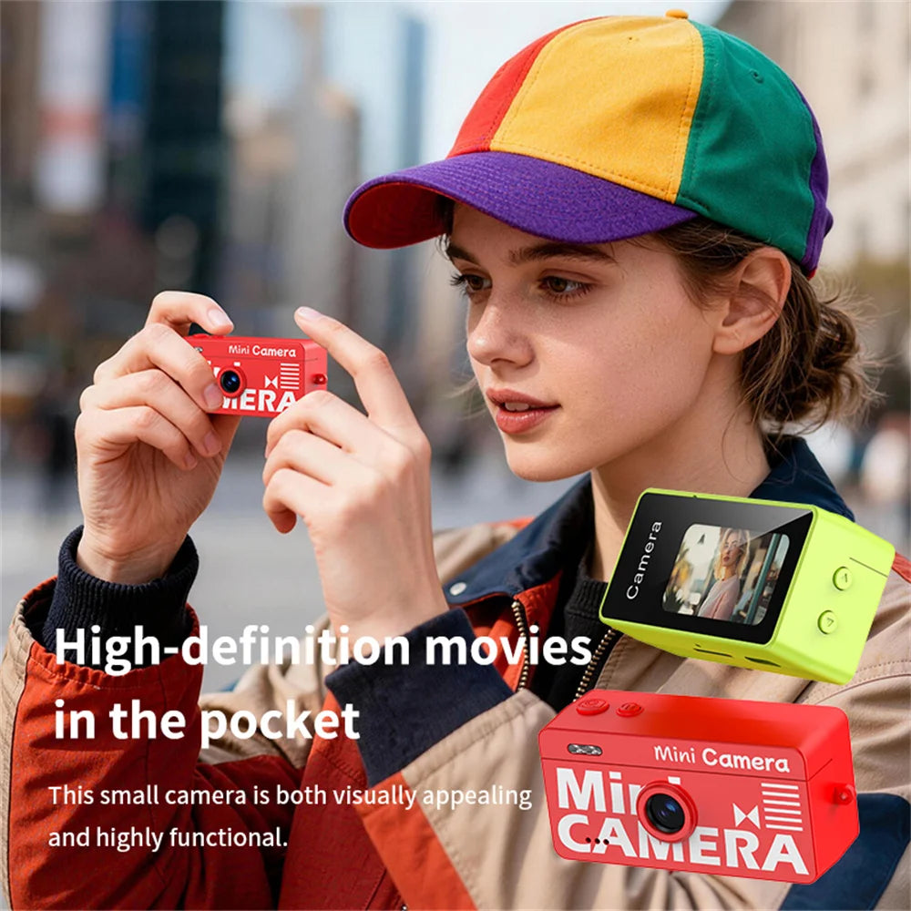 M9 Retro Mini Keychain Thumb Camera 1080P HD Recorder Multiple Filters Cam Built-in Flash Auto Focus LCD Screen Portable Camera Zpaxo