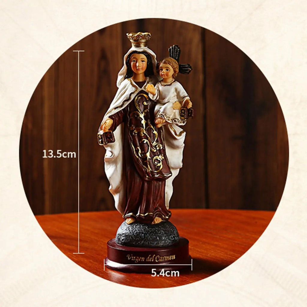 Catholic Resin Madonna Mary Statue Figure Handmade Figurine Religious Wedding Gift Xmas Home Desktop Decoration Zpaxo
