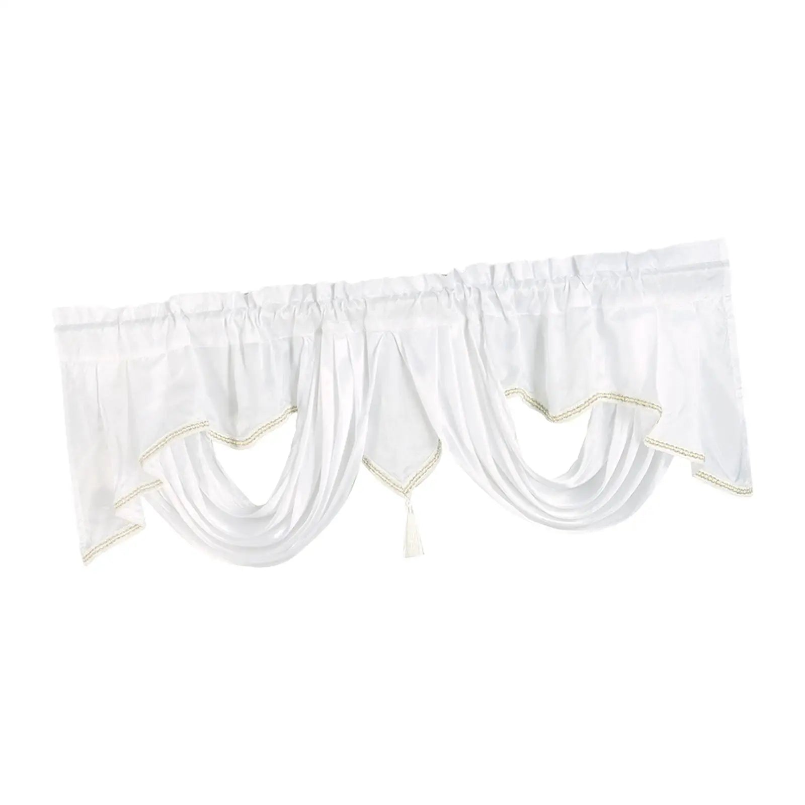 Boho Rod Pocket Valance – Short Blackout Window Curtain Window Valance Curtain Zpaxo WHITE