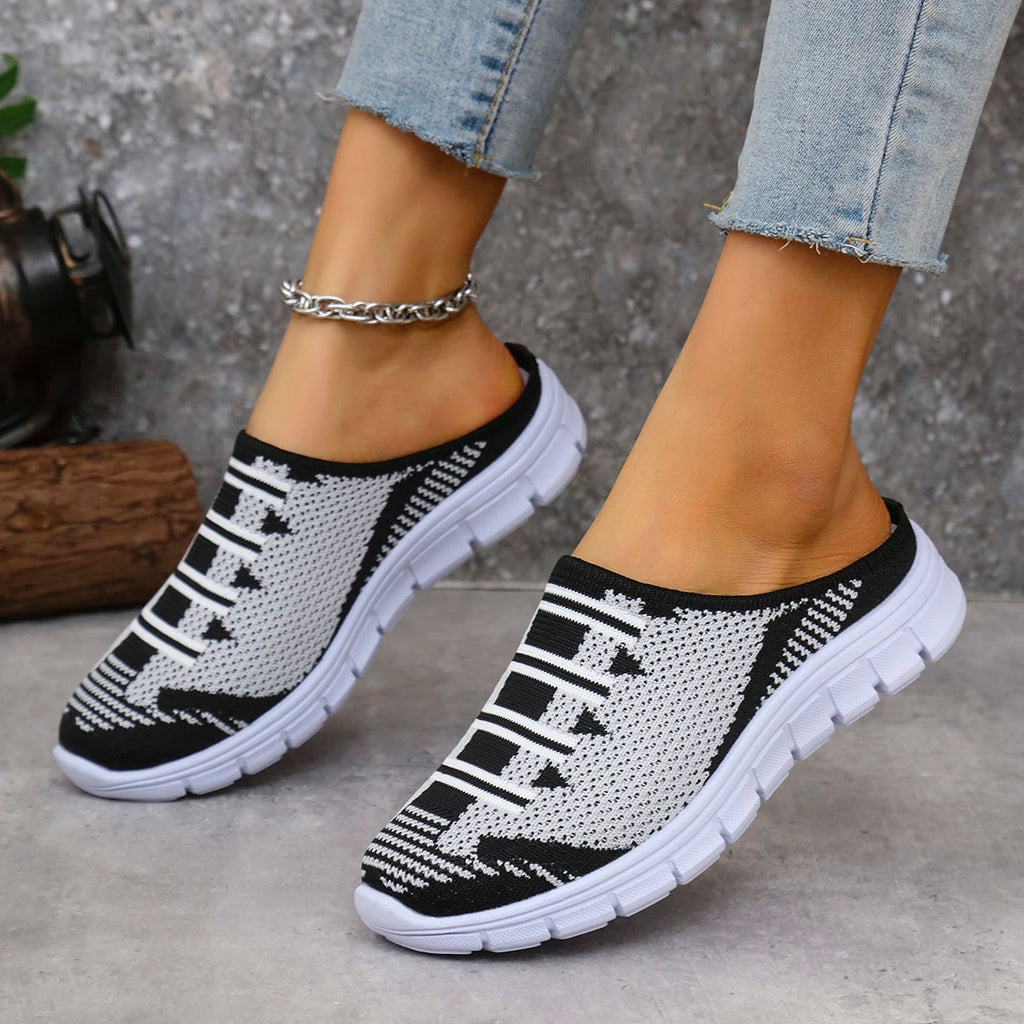 Slippers Female 2025 Lightweight Round Toe Women Mules Flats Soft Zpaxo black 38