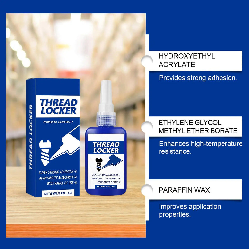 Removable Thread Locker Adhesive Blue Metal Glue Sealant Screws Bolts