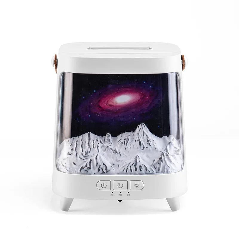 New Flame Aromatherapy Diffuser with Colourful Aurora Effect 200ml Remote Quite Fine Mist Air Humidifier for Table Decor Gifts Zpaxo Galaxy Aurora White