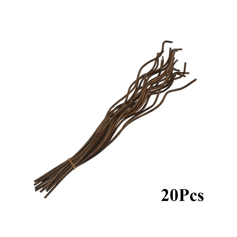 20Pcs Diffuser Stick Rattan Stick Wavy Rattan Reed Fragrance Diffuser Refill Sticks Replacement for Office Home Decor Zpaxo Coffee Brown