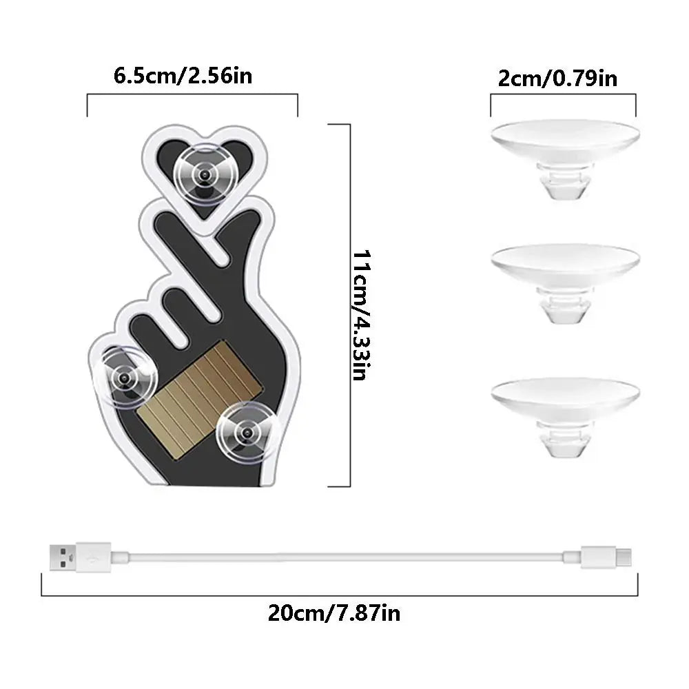 Solar-powered Love Car Window Light Vibration Sensing Heart-shaped Zpaxo