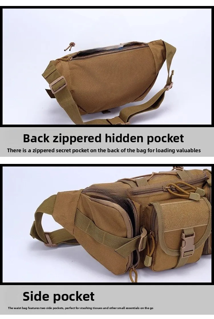 Outdoor sports waterproof wear-resistant tactical waist bag cycling hiking fishing multi-functional portable chest bag waist bag Zpaxo