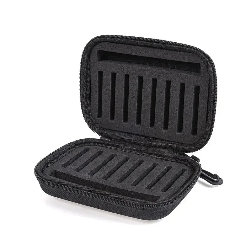 2026 New Arrival！Portabale Fly Fishing Lure Spinner Spoon Bait Black Storage Box Professional 16 Slots Hard EVA Storage Bag Zpaxo