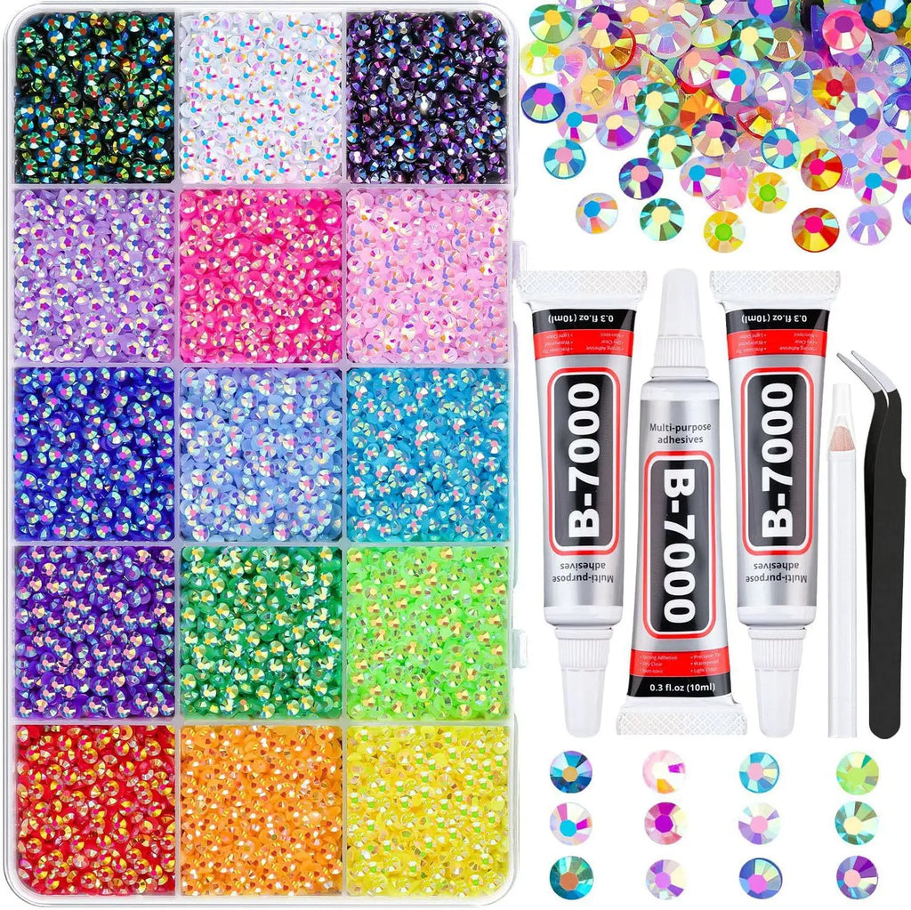 40 Colors Resin Rhinestone Bedazzling Small Jelly Flatback Gems