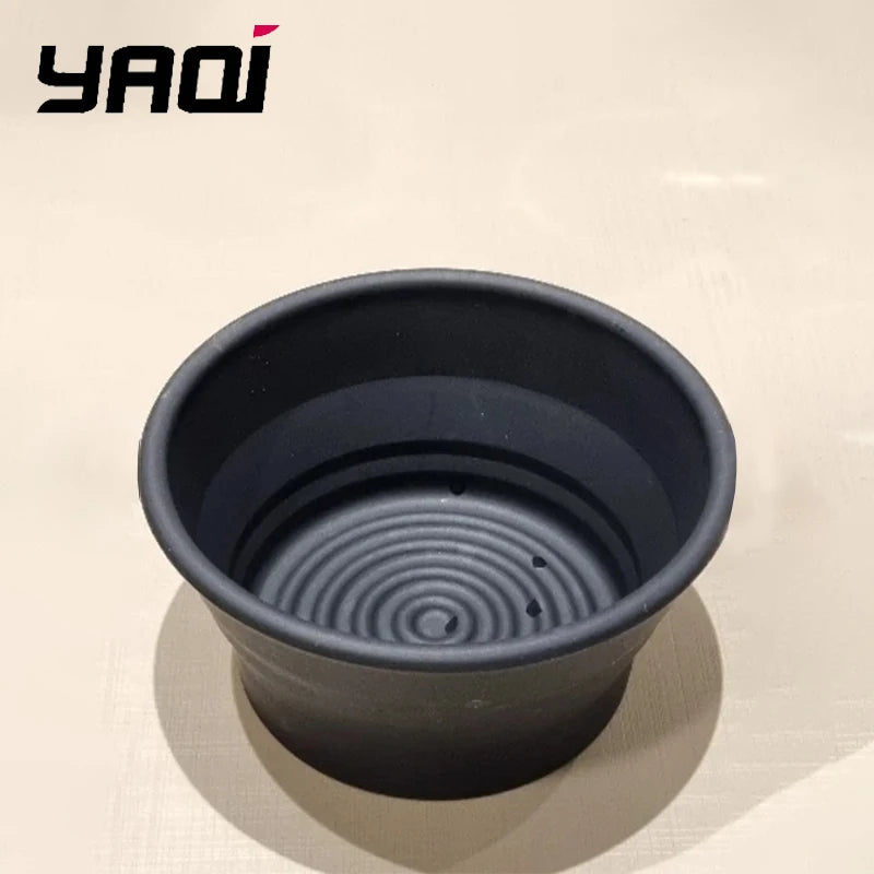 Yaqi Black Color 120mm Top Diameter Collapsible Silicone Bowl For Travel And 87mm Bottom Diameter 61mm Height Shaving Bowl Zpaxo