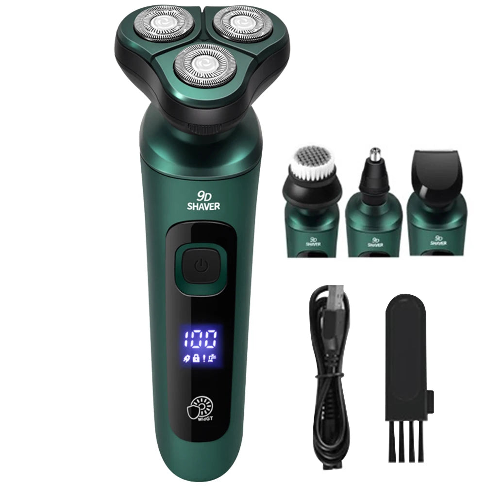 Men Rechargeable Shaver USB Charging Smart Razor Digital Display Face