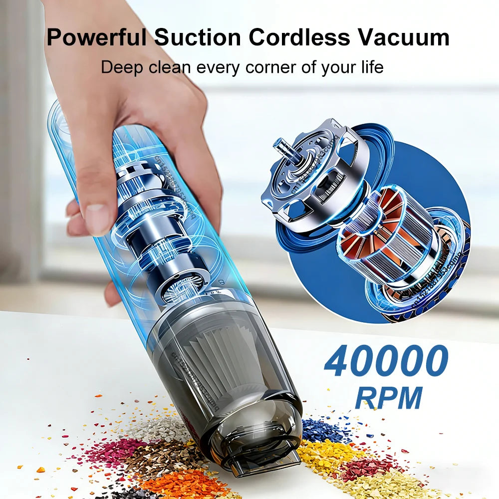 13000PA Wireless Car Vacuum Cleaner USB Rechargeable Powerful Suction