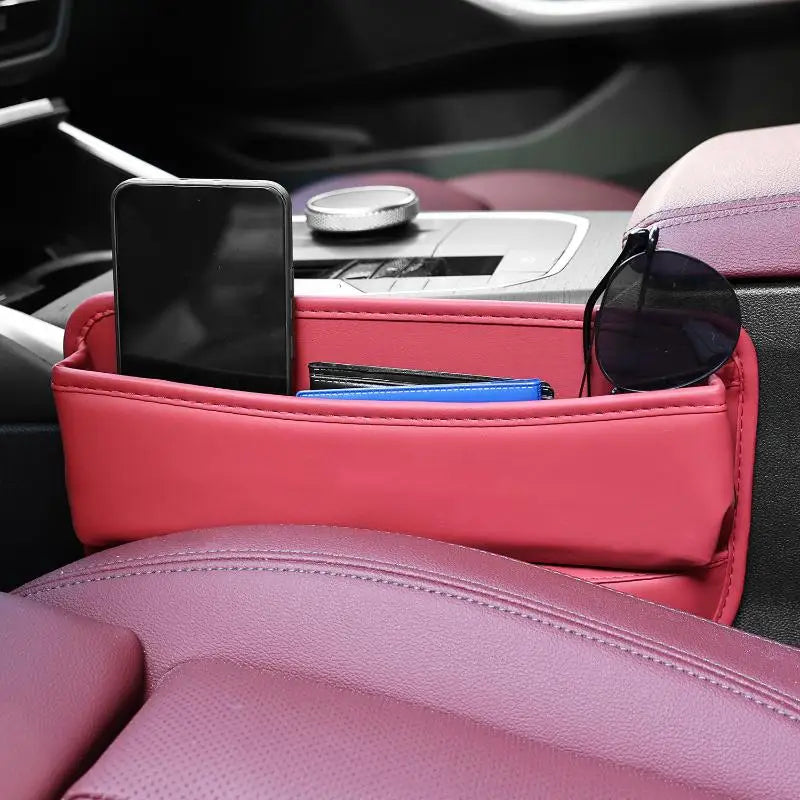 PU Leather Car Seat Gap Organizer – Console Side Storage Pocket