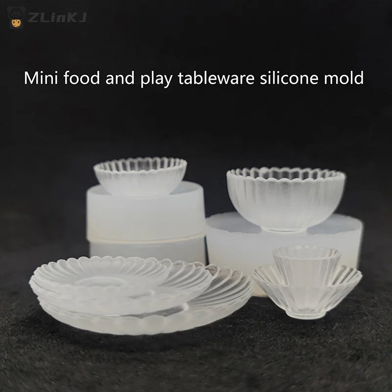 Silicone Mold DIY Dollhouse Miniature Tableware Mug Cups Food Jar Zpaxo