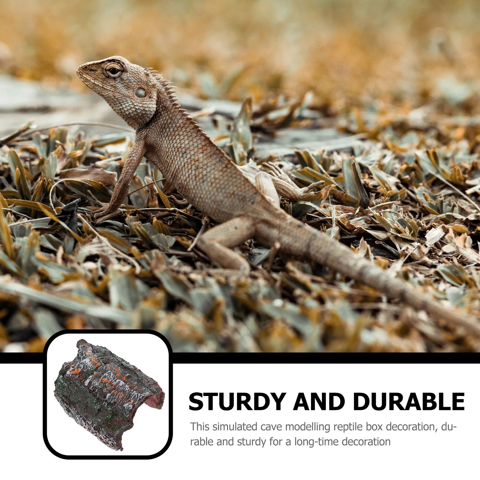 Eco Friendly Resin Reptile Hiding Place Lifelike Detail Cave Turtles