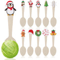 Christmas Wooden Spoons Cocoa Stirring Snowflake Gingerbread Man Zpaxo 50pcs
