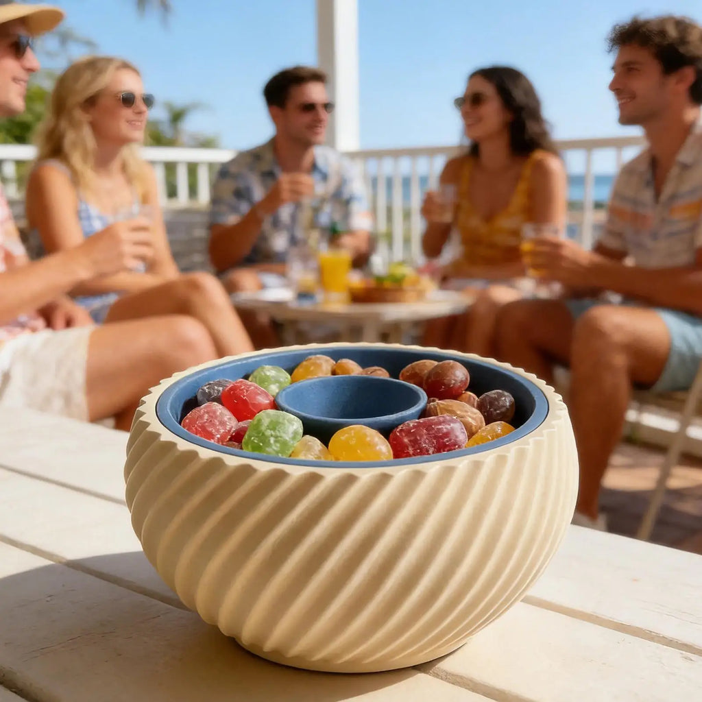 Nut Bowl Double Layer Serving Container with Storage Nut Serving Bowl for Kitchen Table Counter Party Home Dining Room Picnic Zpaxo