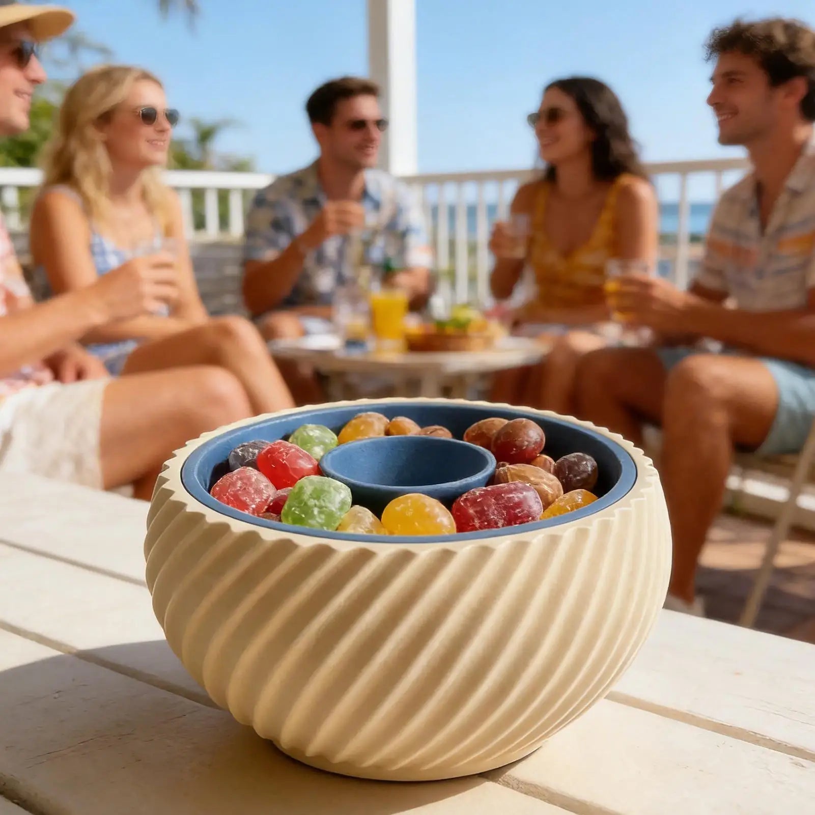 Nut Bowl Double Layer Serving Container with Storage Nut Serving Bowl for Kitchen Table Counter Party Home Dining Room Picnic Zpaxo