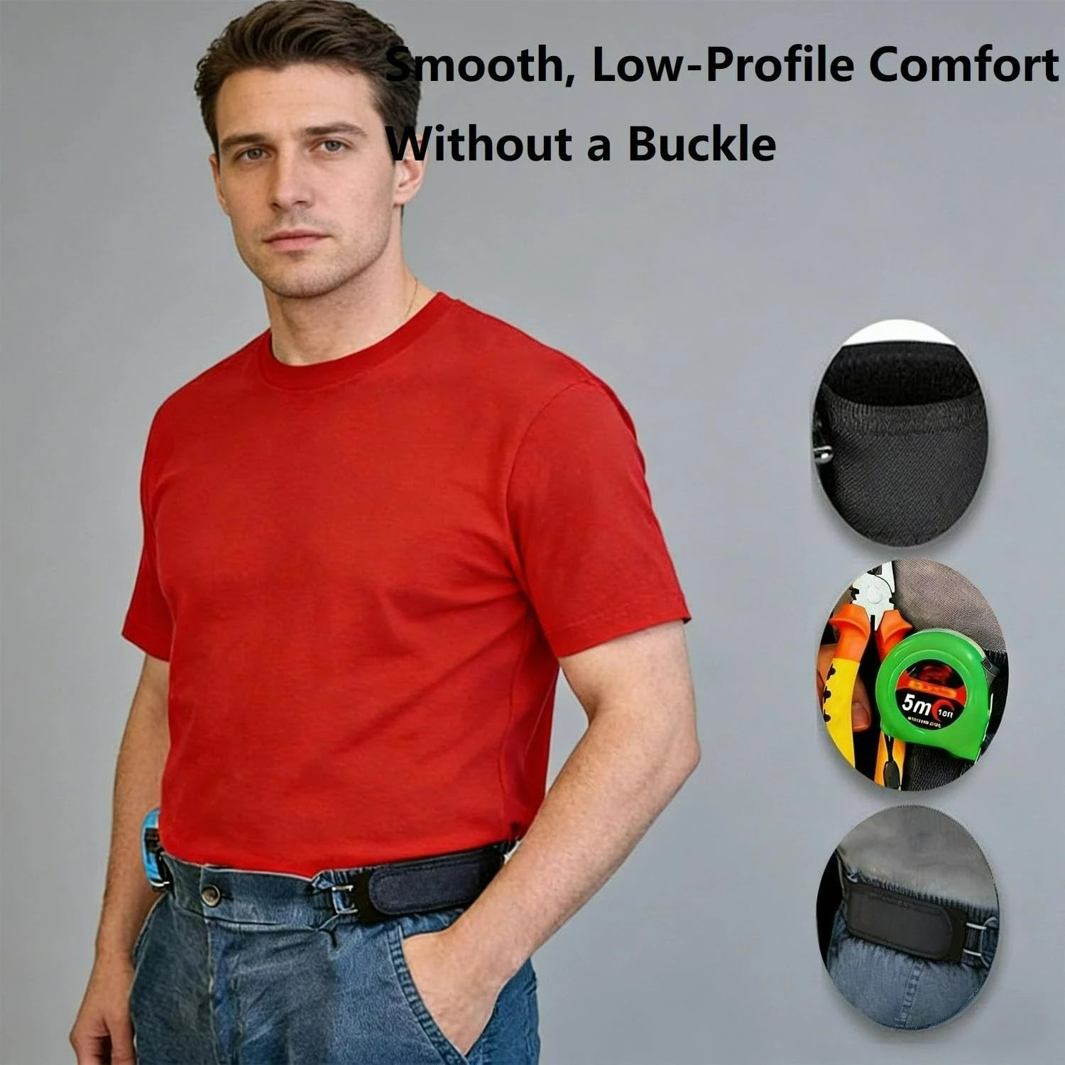 Waist Buckle Unisex Adjustable Lazy Belt Iron Hook Convenient Elastic