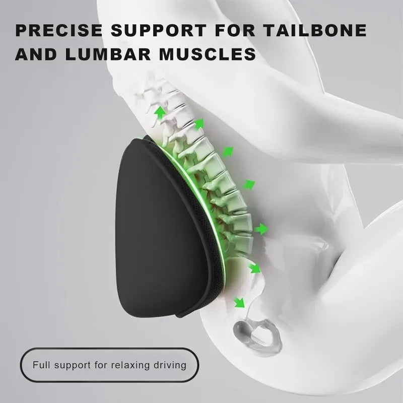 Memory Foam Lumbar Support Pillow – Car Seat & Office Chair