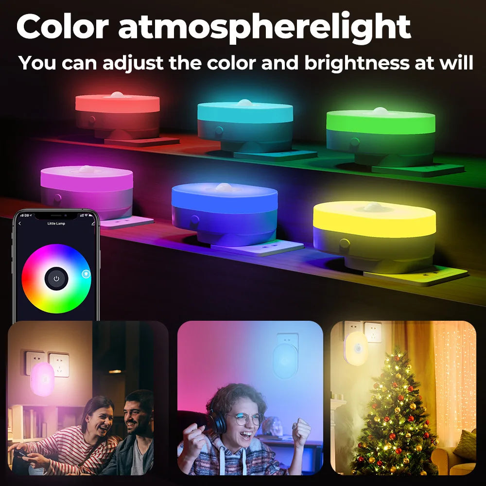 SHINEKNOT Smart RGB Mood Night Light – WiFi, App & Motion Sensor Smart Mood Night Light Zpaxo