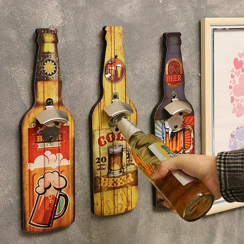 Home Creative Bottle Opener Restaurant Wall Decoration Bar Barbecue Zpaxo
