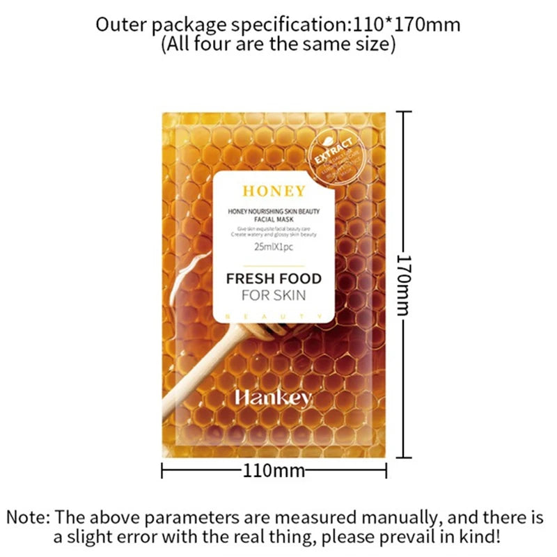 1/4pcs Natural Fresh Fruits Face Mask Facial Skincare Moisturizing Brightening Firming Hydrating Facial Masks for Face Skin Care Zpaxo