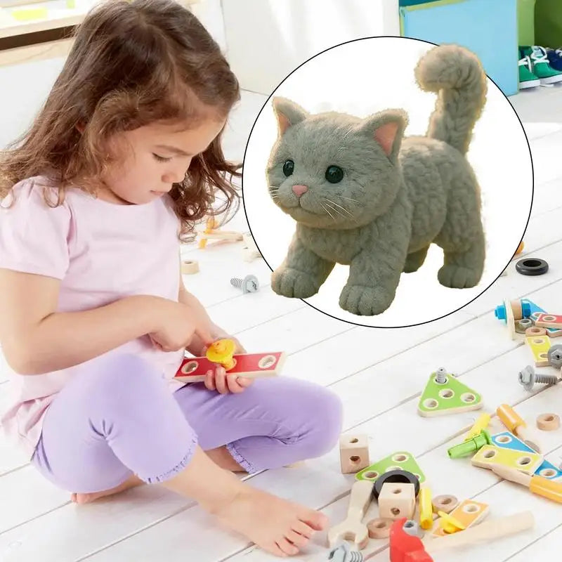 Realistic Robot Cat Realistic Cat Stuffed Animal Cute Animals Toys For Daughter Girls Boys Son Mother's Day Thanksgiving Zpaxo