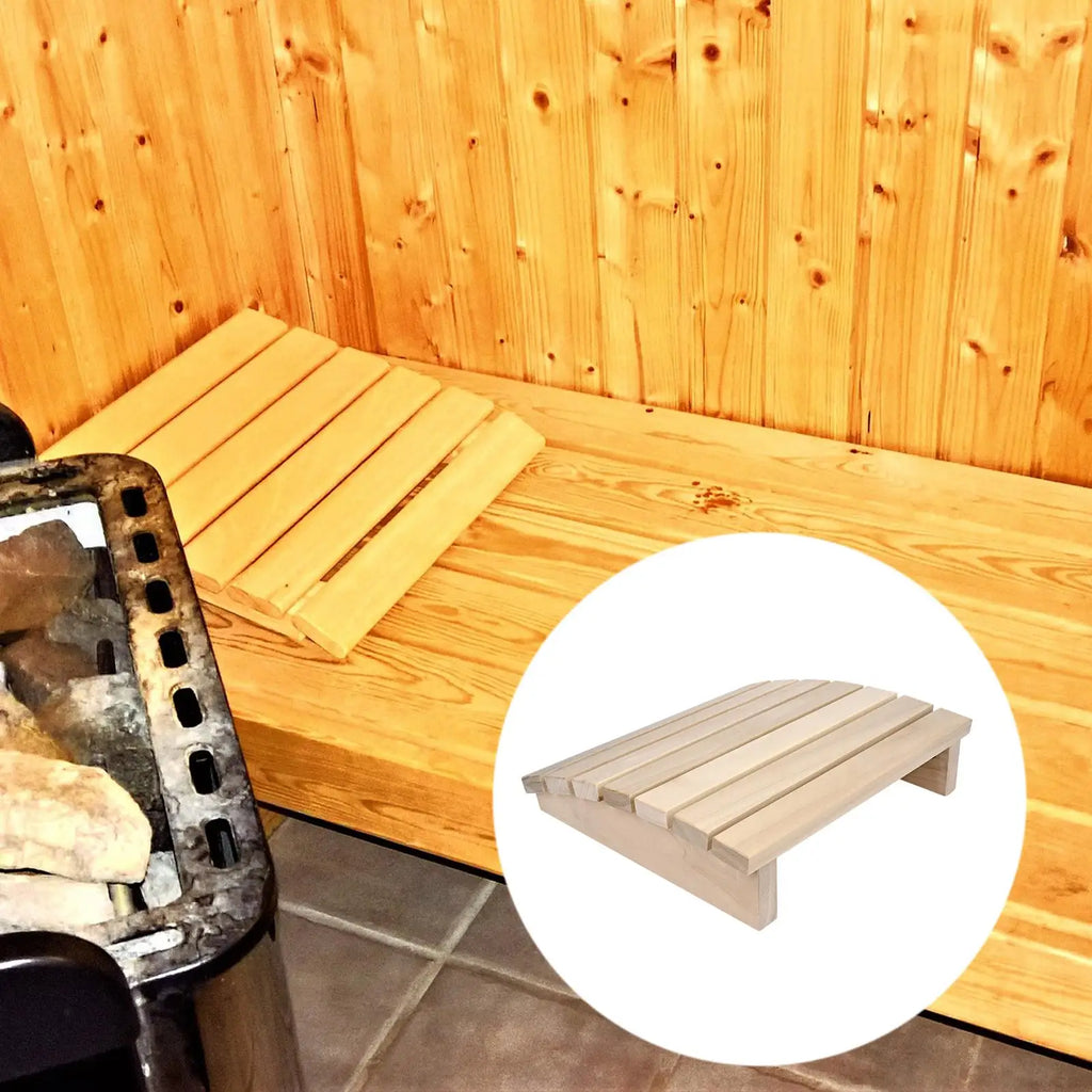 Curved Wooden Sauna Headrest – Ergonomic Neck & Back Support Sauna Headrest Zpaxo