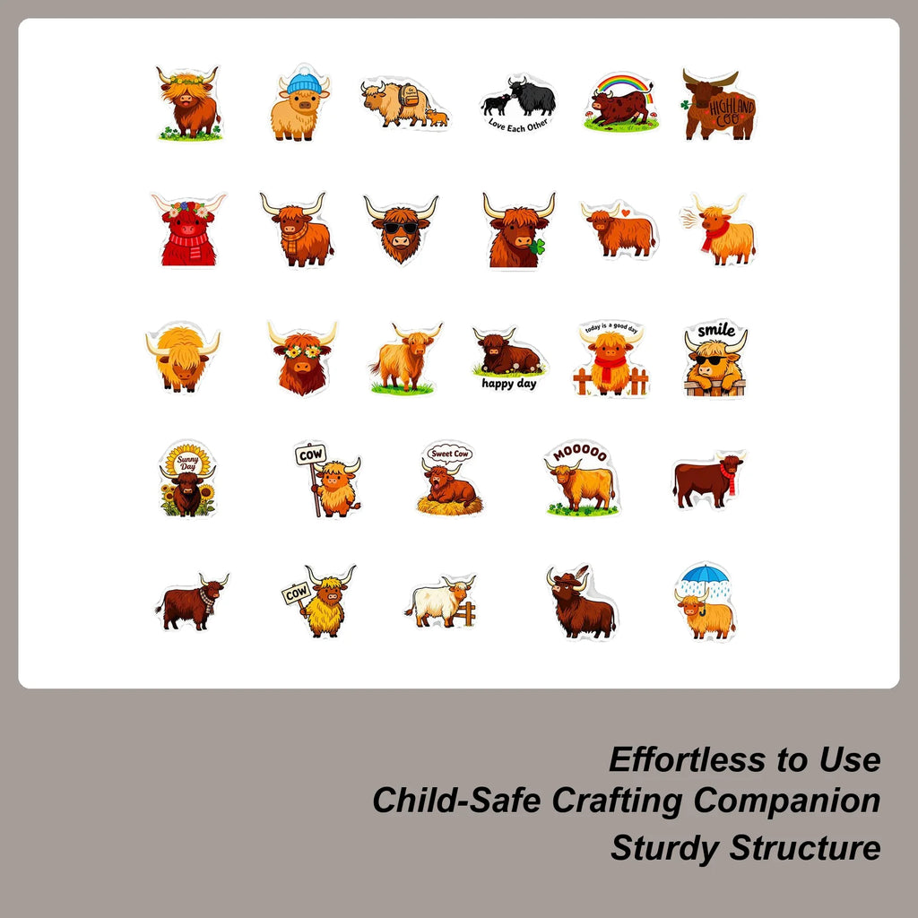Cow Stickers 56-Pieces Waterproof Cute Decoration Decals Cute Stickers For Kids Party Adults Scrapbooking Christmas Thanksgiving Zpaxo China Mainland