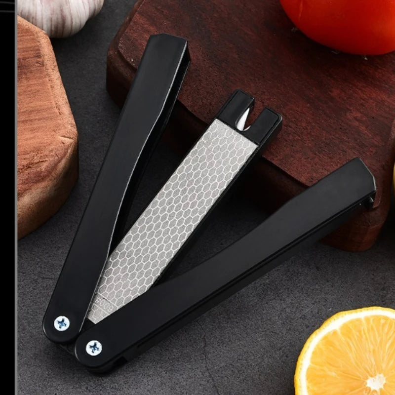 Foldable Diamond Knife Sharpener | 400/600 Grit Double-Sided Diamond Knife Sharpener Zpaxo
