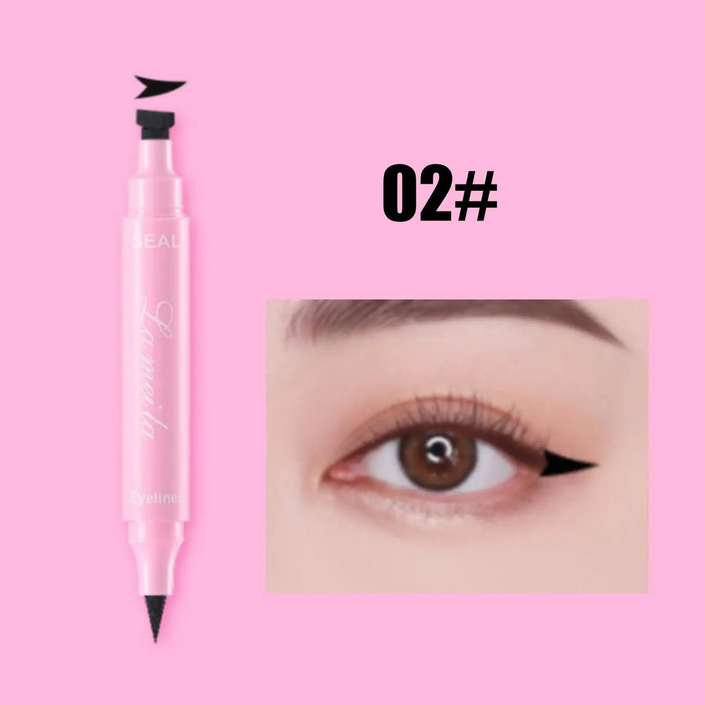 1PC 2 in 1 Eyeliner - Waterproof, Quick Drying, Anti-fouling, Silky, Easy To Get Started, Anti-smudge, Suitable for Beginners Zpaxo 02