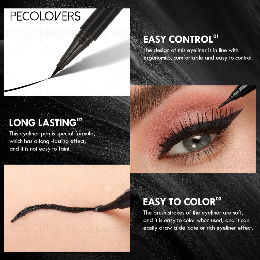 Quick-dry Eyeliner Pen Waterproof Long-lasting Gentle Formula Sleek