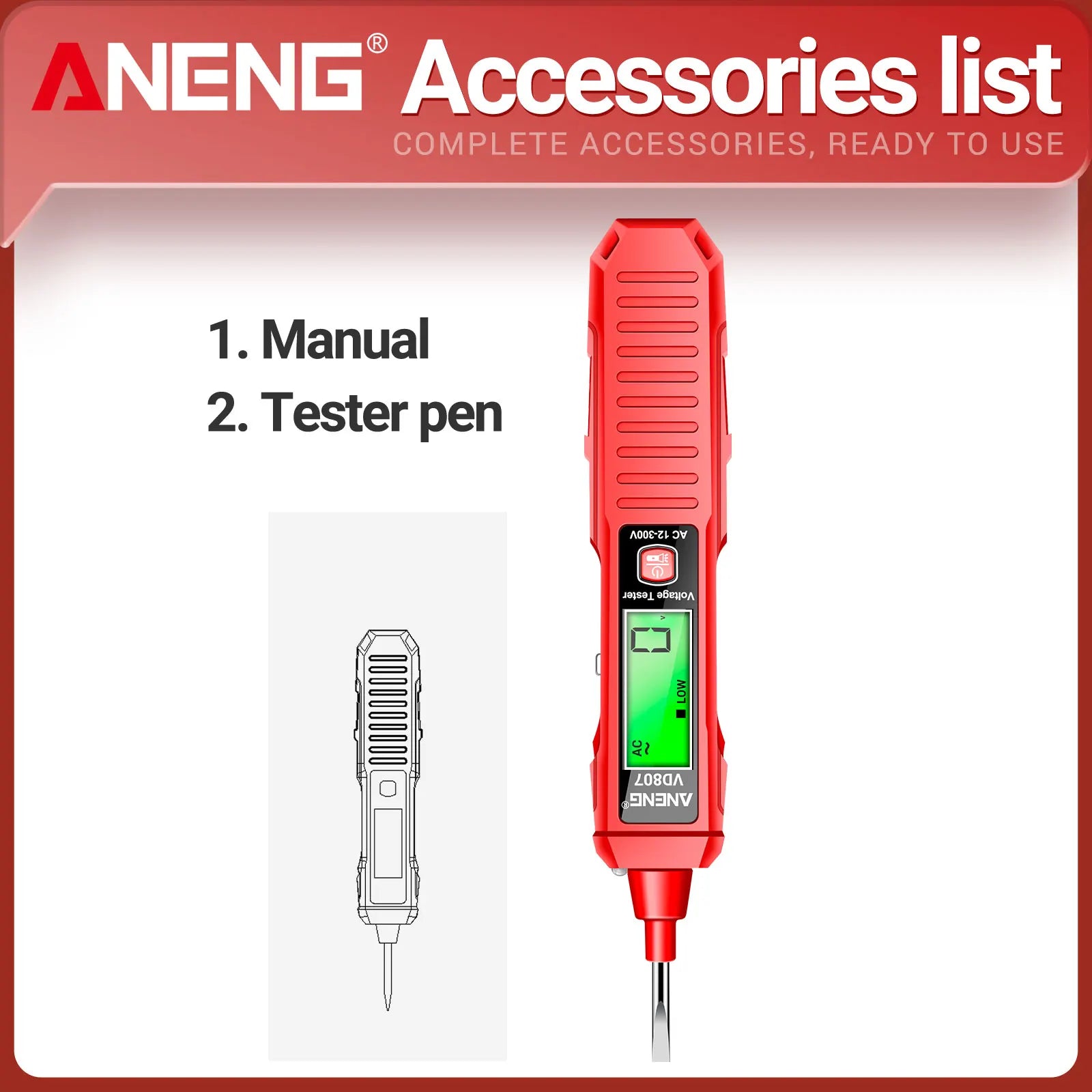 Noncontact AC Voltage Test Pen LCD ANENG VD807 NCV Induction Live