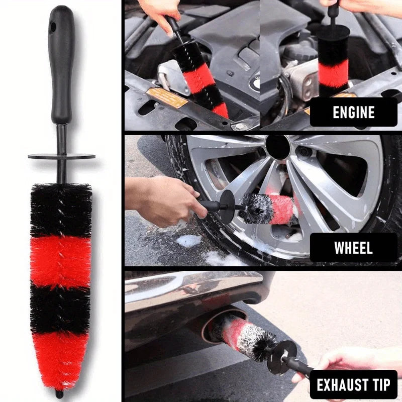uto Wheel Long Soft Cleaning Brush Car Wheel Brush Rim Tire Detailing Brush Car cleaning for Wheels Rims Exhaust Vehicle Engine Zpaxo