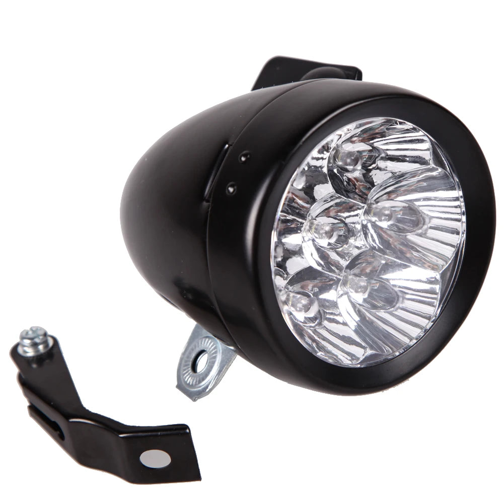 Retro Bike Front Light Lamp Bike Accessory Vintage LED Light with Bracket LED Headlight 160 Visual Angle Fog Headlamp Zpaxo Black