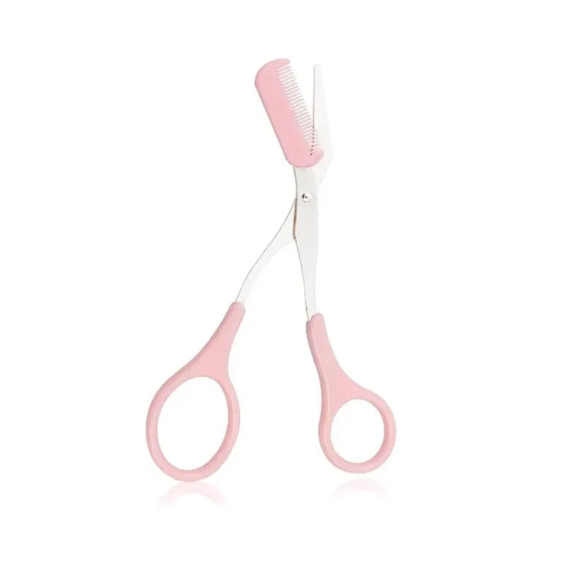Eyebrow Trimmer Scissor Beauty Products Stainless Steel Scissors Comb Zpaxo Pink