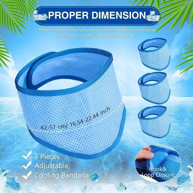 Pet Cooling Collar Summer Ice Scarf Dog Cat Cold Gel Neck Wrap