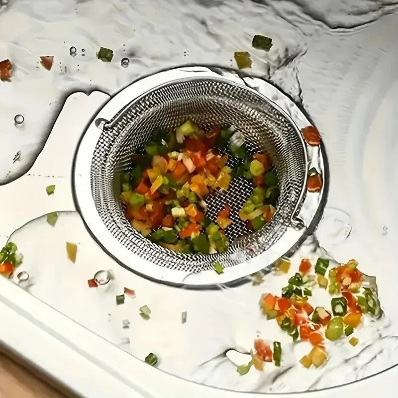 Stainless Steel Kitchen Sink Strainer Handle Food Waste Catcher Home