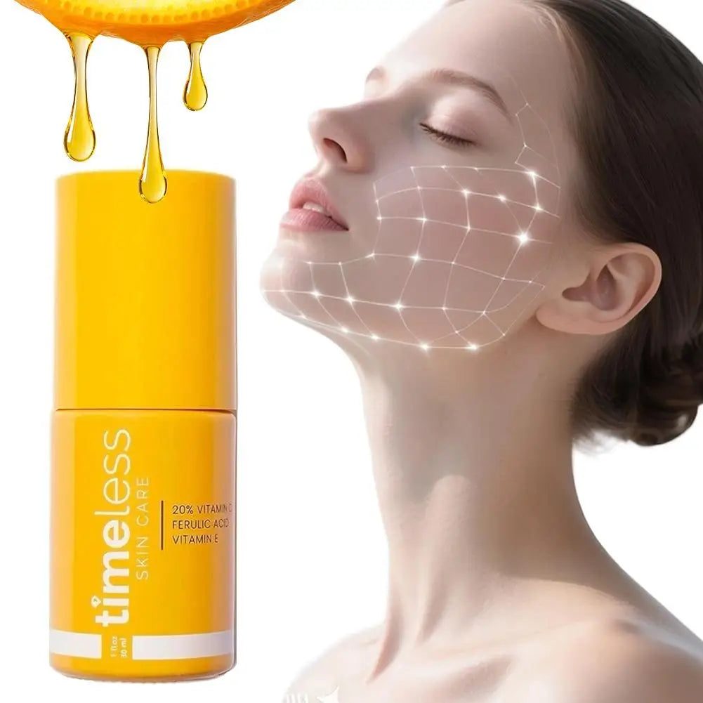 20% Vitamin C Serum with Vitamin E Ferulic Acid Orange Collagen Brightening Anti-Aging Hydrating Facial Essence 30ml Zpaxo