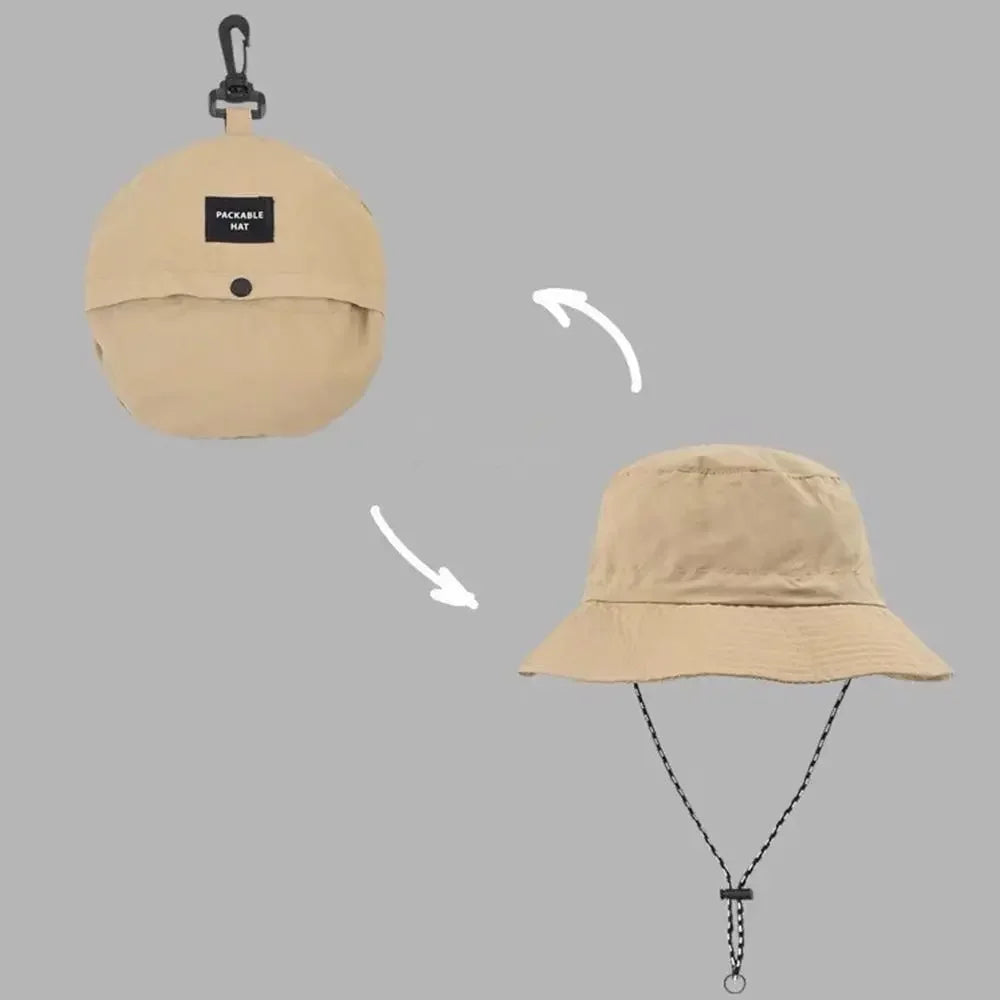 1pc Anti-Sun Hat Mountaineering Hat Thin Stowable Sunproof Waterproof Sun Shading Quick Dry Bucket Shape Summer Camping Hiking Zpaxo