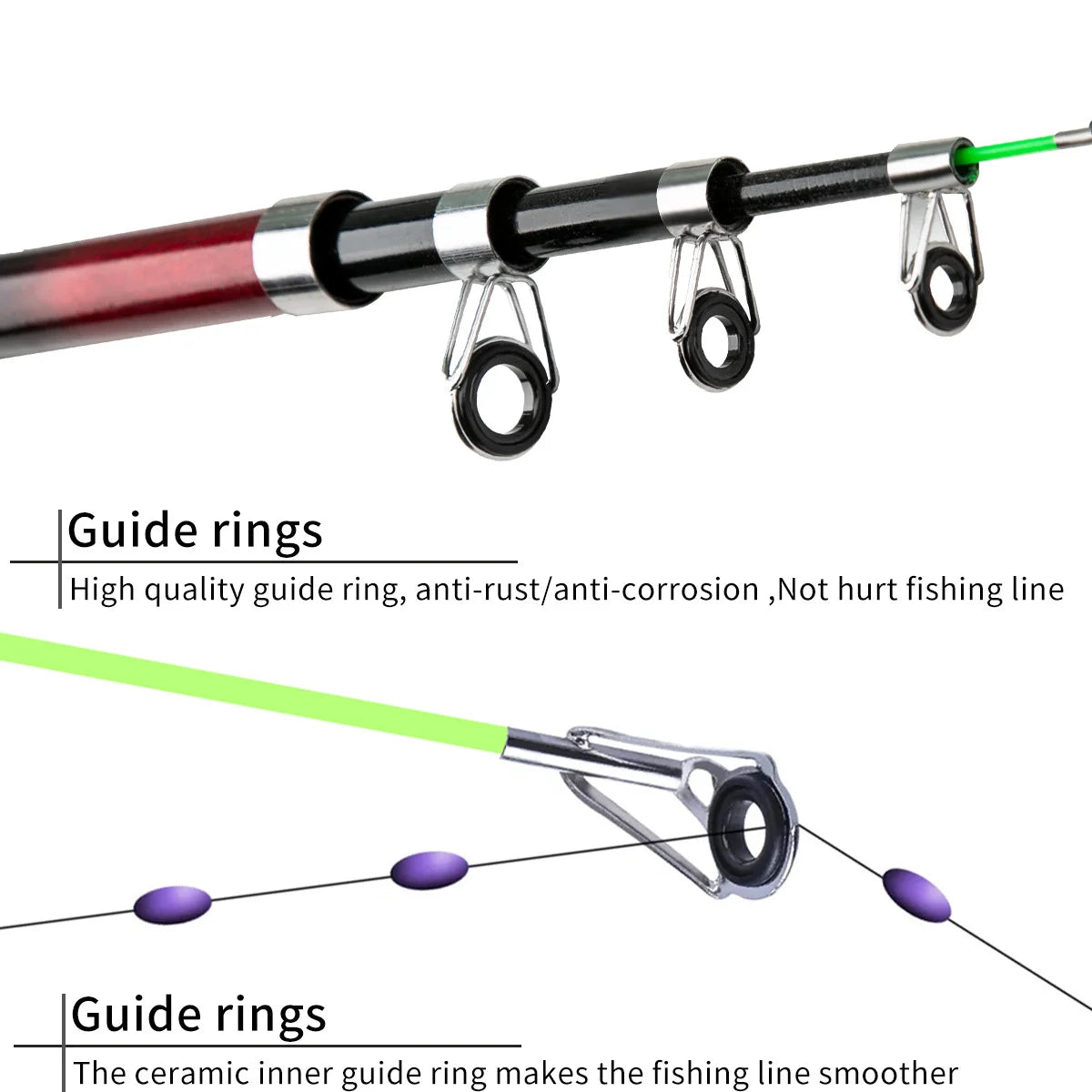 Beginner's 1.8m Telescopic Carbon Fishing Rod Complete Set