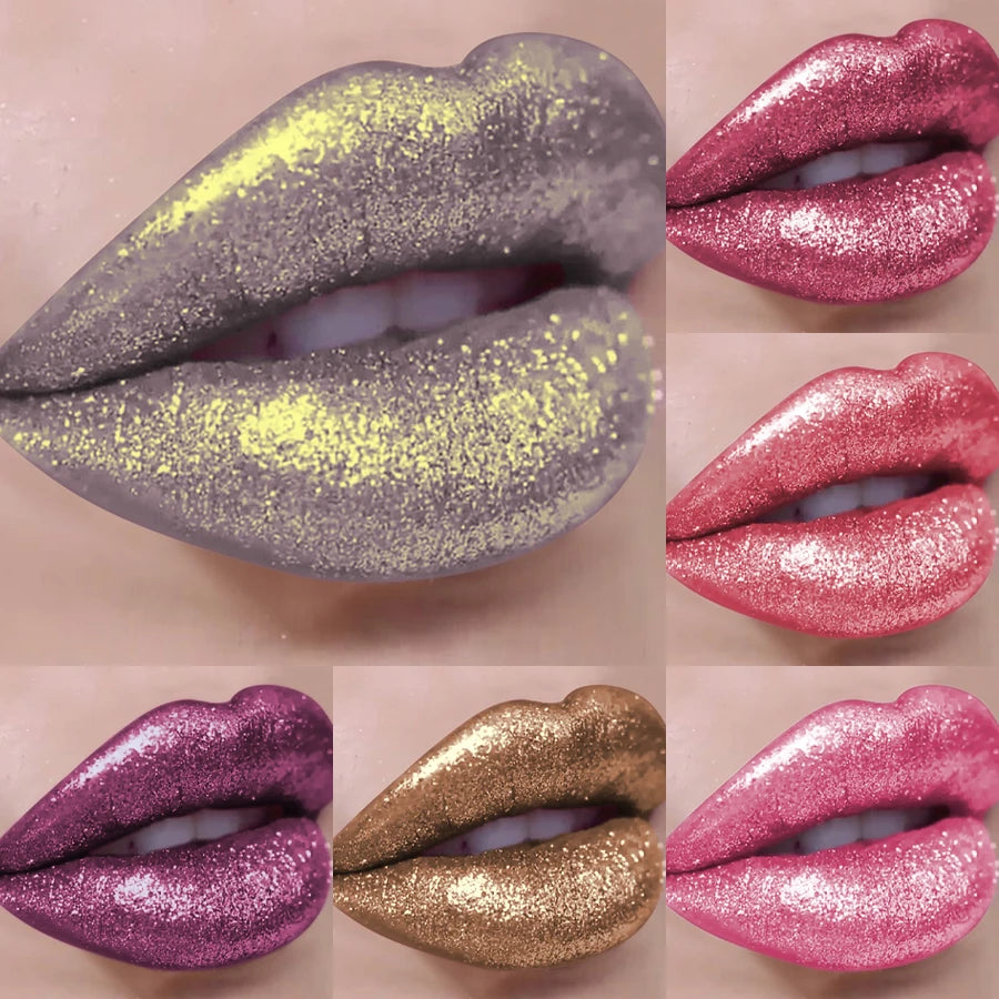 18 Colors Diamonds Glitter Lip Gloss Long Lasting Waterproof Liquid