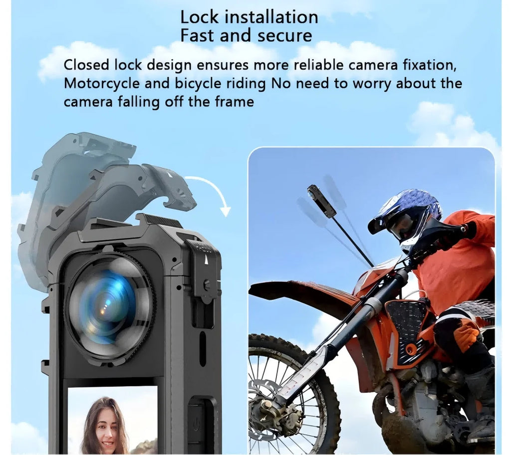 PC Cage Frame for Insta360 X5 – Cold Shoe & Quick Release Camera Cage Frame Zpaxo