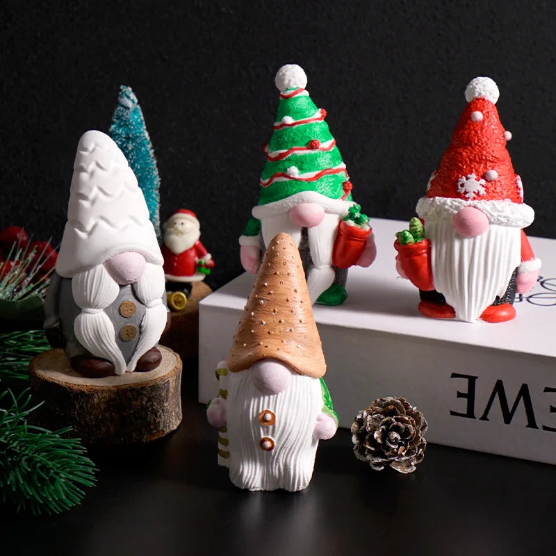 Christmas Gnome Silicone Mold – Santa Figurine & Candle Mold