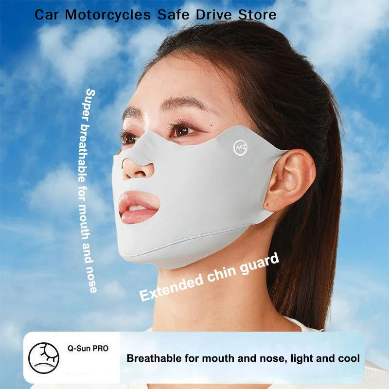 Cooling Mask Women Ice Silk Driving Summer Face Cover Lightweight