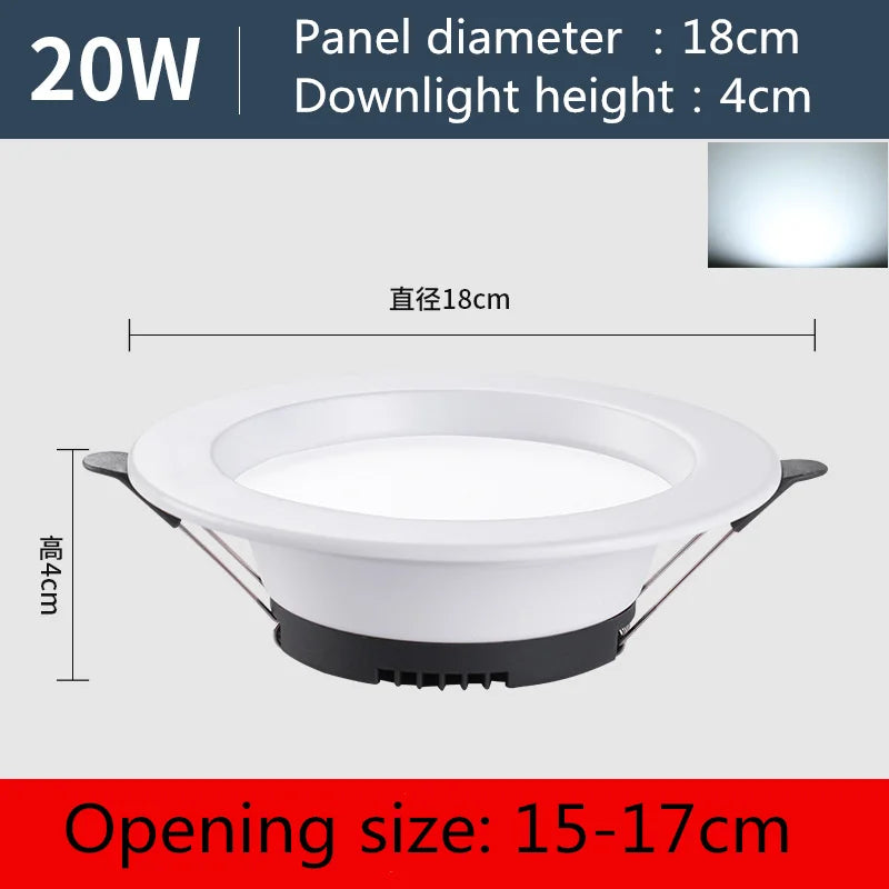 Slim Recessed LED Downlight 6W 9W 15W 20W | AC220V Ceiling Spot