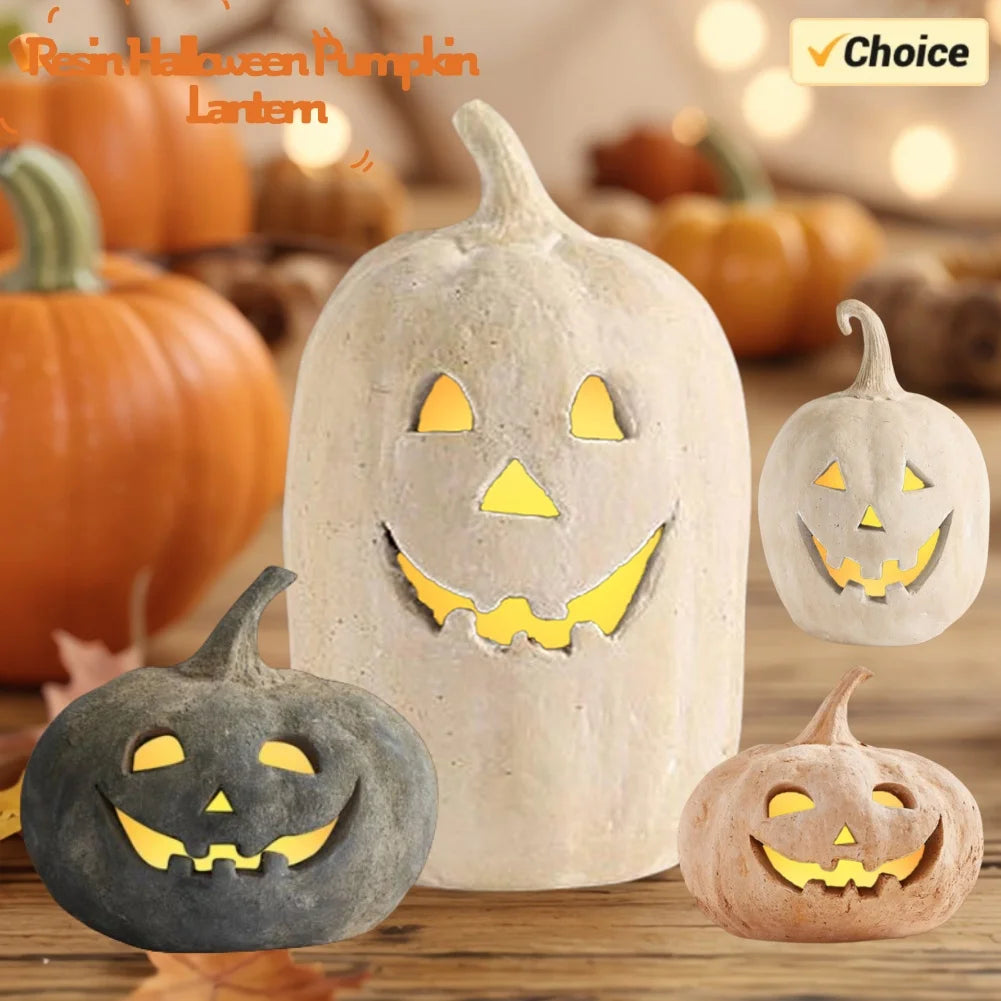 Light Up Halloween Decorations-resin Pumpkin Lantern Outdoor